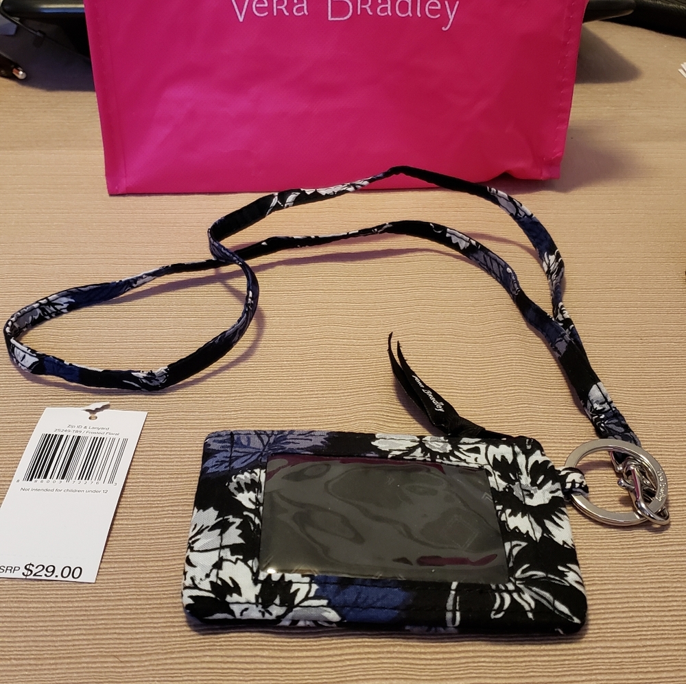 Vera Bradley Zip ID & Lanyard Frosted Floral